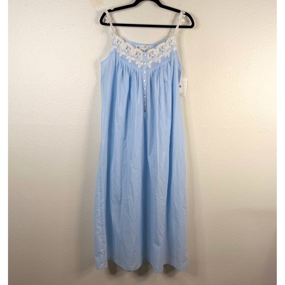Eileen West Queen Anne's Lace Women's Nightgown Blue Sz S Cottage Core NWT